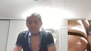 Hubby takes huge dong dressed like a sissy slut