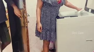 In the Washing Room, We Hard Fuck and Naked Fun with the Stepsister Secretary
