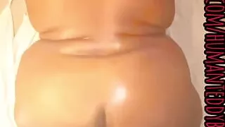 Fat chubby play with his dildo