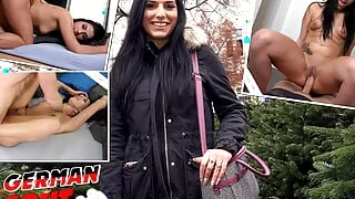 German Scout - Cute Black Hair Teen Kristal Amore Pickup for Casting Fuck