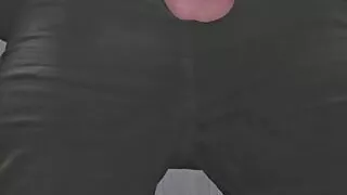 Risky wank in a busy public toilet