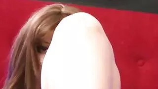 Amber Leah's first porn a slut with shaved pussy and red