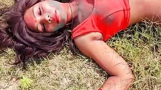 RANDI BHABHI PLAYING HOLI with big tits big ass big COCK amateur homemade mom