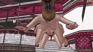 Animated cartoon 3D porn video of a tow lesbian girls ass licking and fisting sex scene