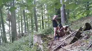 Slut wife in Bunny mask dehumanized herself outdoors