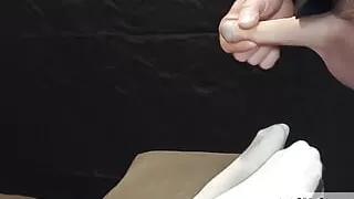 Oh No Not on My Bed Socks! 2x Cum on Feet Mini-compilation Milking-time Studio