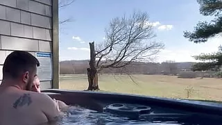 Hot tub kind of day on the farm with Dad.
