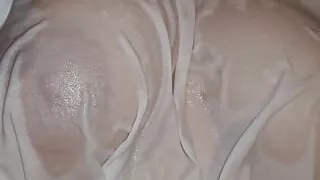 Wet Whitte T-shirt I play with my Best Friend's Big Natural Boobs