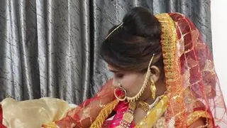 Husband and Devar fucked newly married wife, hardcore threesome