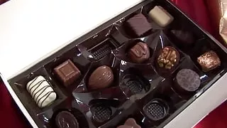 The Charming Blonde Tenderly Kisses the Big Tits of the Horny Brunette