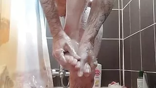 Shower and quick handjob