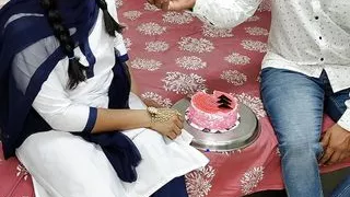 Komal's school friend cuts cake to celebrate two-month