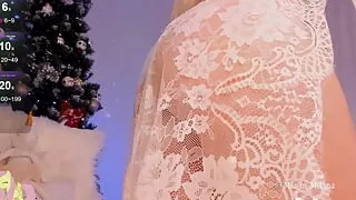 Ass in a white lace pinup