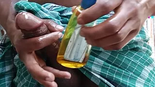 Oil massage masturbation