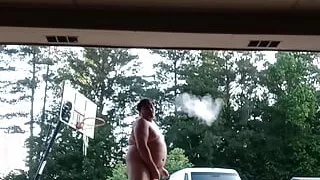 I love stroking outside