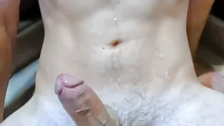 Wild scenes in the jacuzzi. Prostate orgasm and second cumshot in the mouth