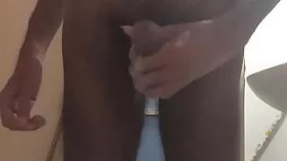 Jim masturbates and is going to ejaculate a big load