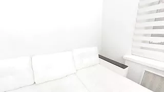 Blonde skinny tattooed girl Tea Mint  gets a hard dick and enjoys it in VR.