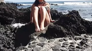 Cum on My Feet with Countdown! Coloured Nails!