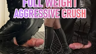 Full Weight Aggressive Crush Marching in Combat Boots - Ball Stomping, Bootjob, Shoejob, Ballbusting, CBT, Trampling