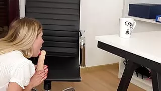The Slutty Secretary Brought a Dildo to Work Again