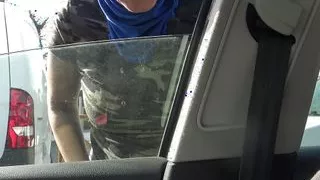 Algerian prostitute with a client in her car in a suburb of Marseille