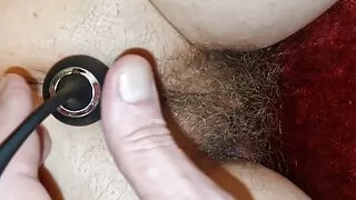 He caresses my ass with a vibrator