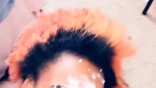 Huge Cum shot on babysitters face