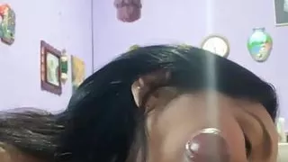Blowjob of my stepcousin at home