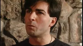 Blondie has one cock in her mouth and one fucking her from behind