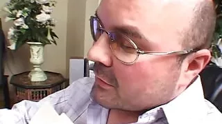 Fit dude and curvy brunette fuck by the pool while a guy is taking notes