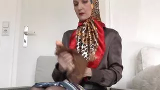 Headscarf and Cloth Mask Fitting - You're on Jerk-off Duty Today!