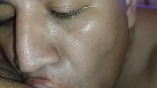 after getting creampied by my young neighbor 3 times my cuckold arrives home and clean up the cum