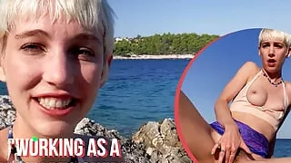 Ersties - Cute Blonde Annika Fingers Herself Outdoors For All To See