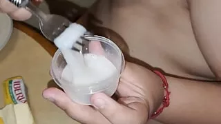 I love to accumulate many cumshots from my man, to cook it and eat it