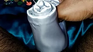 Satin silk handjob porn - Satin fabric rubbing on dick head (124)