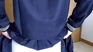 Ejaculation by Sailor Suit Masturbation