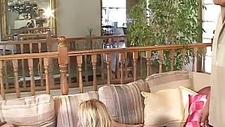 Guys get to stick their cocks into a blonde MILF for double penetration