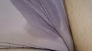 I spit and Rub Amazing Cameltoe Pussy of My Friend's Wife