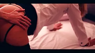 Sex with the boss - Vicky Wilfing as secretary seduces her boss in a hotel room