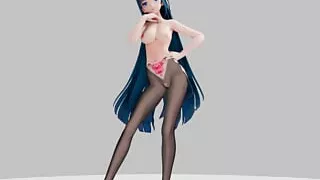 R18MMD Raiden Mei Strip Show - NKI2233 - Blue Hair Color Edit Smixix