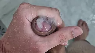 Chubby Boy Cum In The Shower