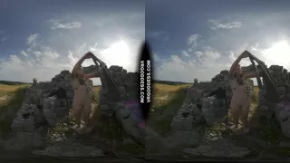 Hot Tattoo Model Brille Masturbating With Dildo And Hitachi Vibrator In Ancient Ruins Risky Public