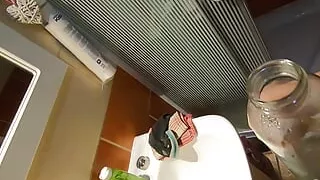 Beky drinks her own pee