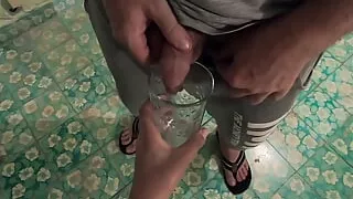 We have each other's piss from glass