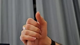 Straight guy wanking in bed whilst watching gay porn with cumshot