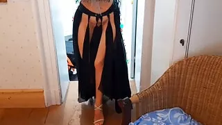 Amateur blonde mature wife enjoys half clothed sex games