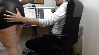 Hot secretary Lina Love in a miniskirt fucked, fingered and impregnated by her boss