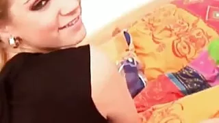 My girlfriend an 18 year old blonde whore uses sex toys to