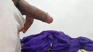 The step son put his hand inside the petticoat of his step mother was doing housework, armpit licking pussy licking